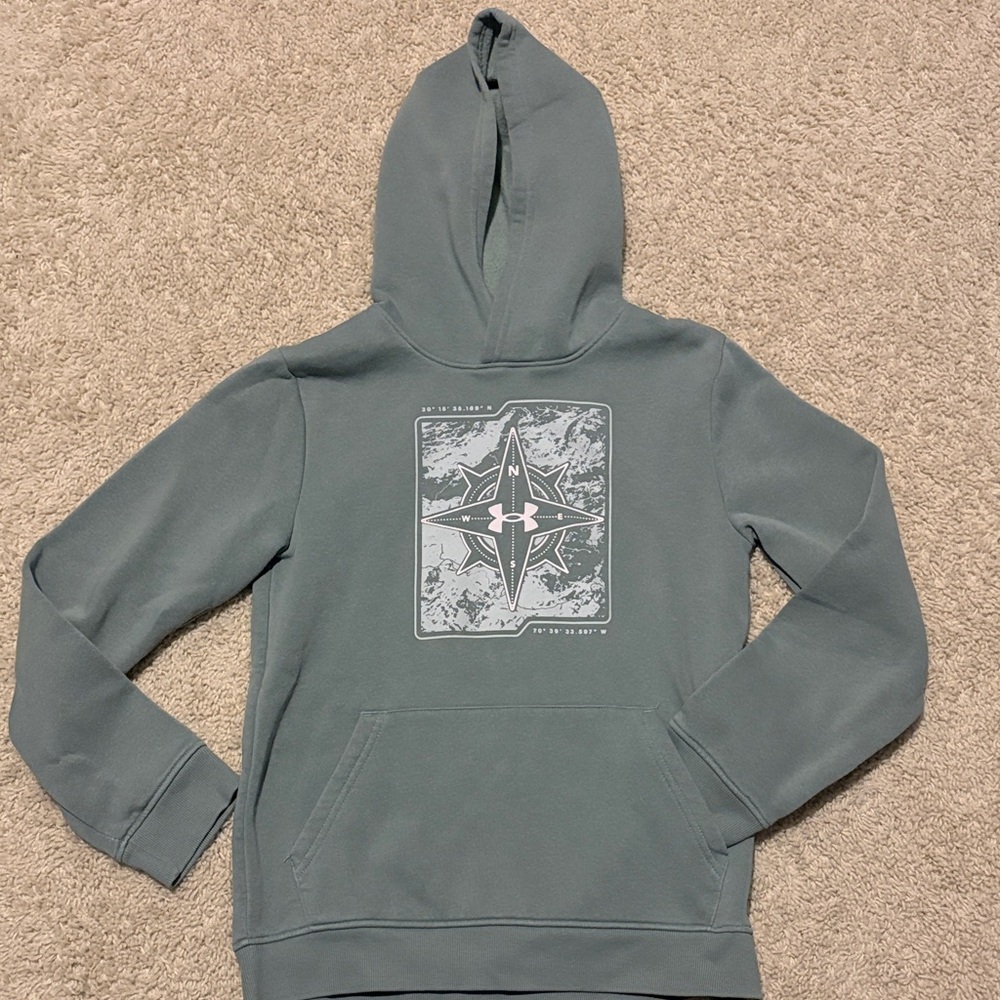 Under Armour Slate Green Graphic Pullover Hoodie